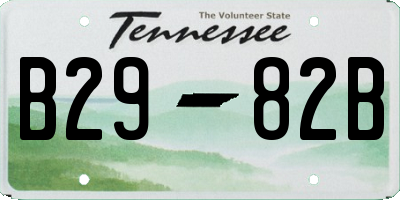 TN license plate B2982B