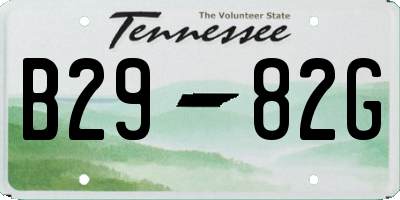 TN license plate B2982G