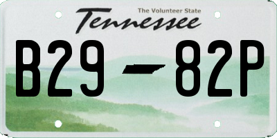 TN license plate B2982P