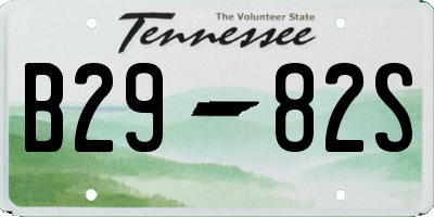 TN license plate B2982S