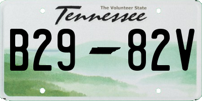 TN license plate B2982V