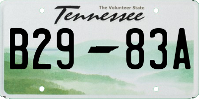 TN license plate B2983A