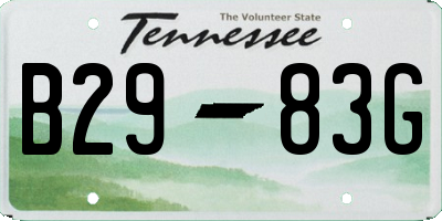 TN license plate B2983G