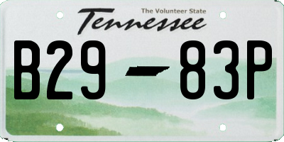 TN license plate B2983P