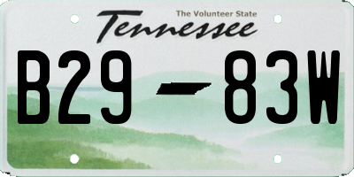 TN license plate B2983W