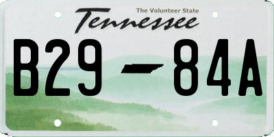 TN license plate B2984A