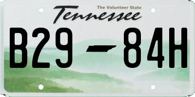 TN license plate B2984H