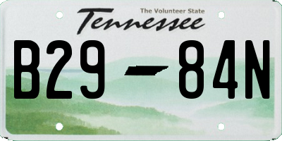 TN license plate B2984N