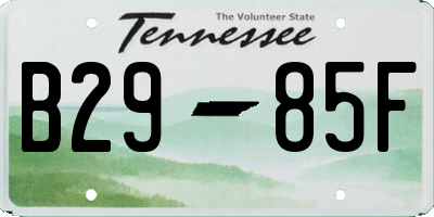 TN license plate B2985F