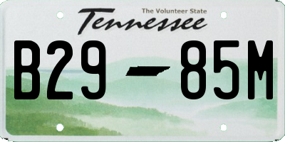 TN license plate B2985M