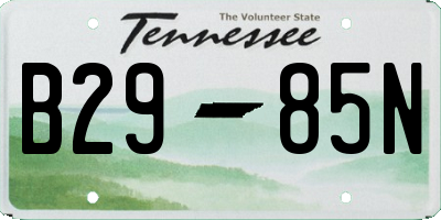 TN license plate B2985N