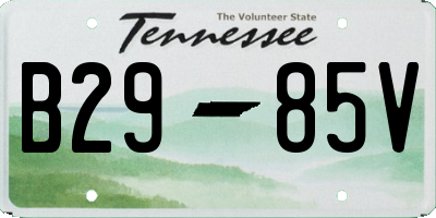 TN license plate B2985V