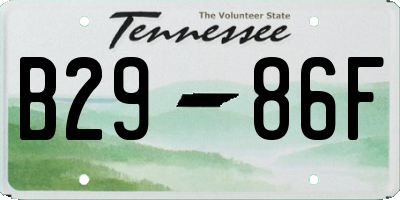TN license plate B2986F