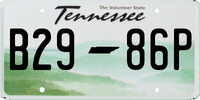 TN license plate B2986P