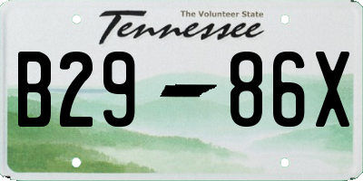 TN license plate B2986X
