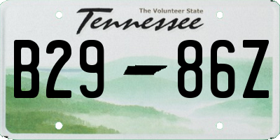 TN license plate B2986Z