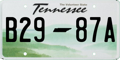 TN license plate B2987A