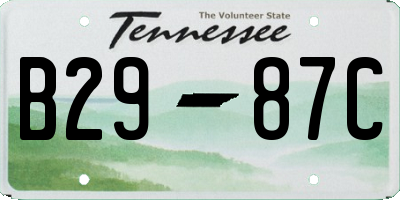 TN license plate B2987C