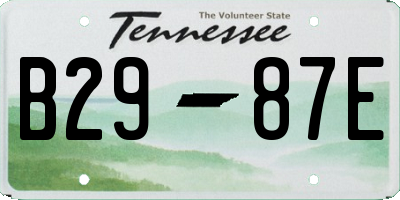 TN license plate B2987E