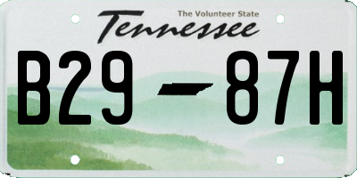 TN license plate B2987H