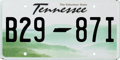 TN license plate B2987I