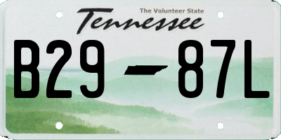 TN license plate B2987L