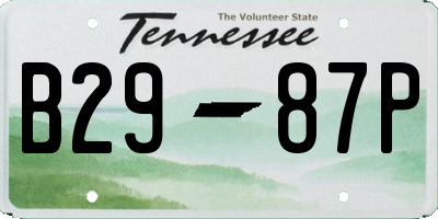 TN license plate B2987P