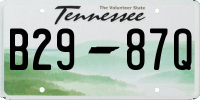 TN license plate B2987Q