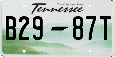 TN license plate B2987T