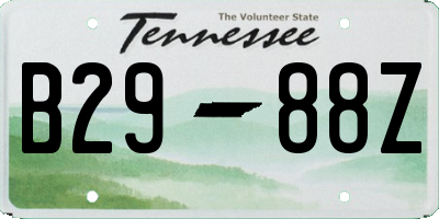 TN license plate B2988Z