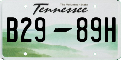TN license plate B2989H