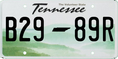 TN license plate B2989R
