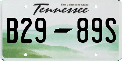TN license plate B2989S