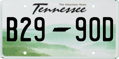 TN license plate B2990D