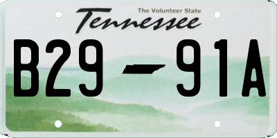 TN license plate B2991A