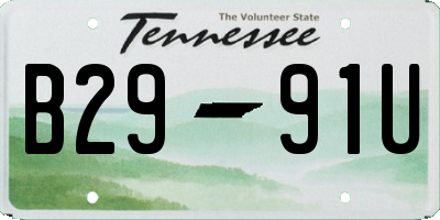 TN license plate B2991U