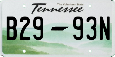 TN license plate B2993N