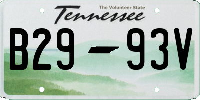 TN license plate B2993V