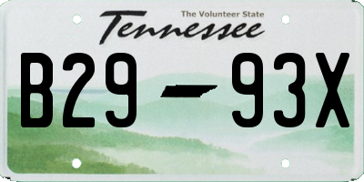 TN license plate B2993X
