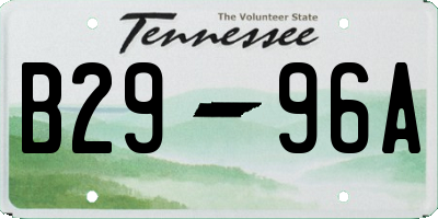 TN license plate B2996A