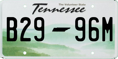 TN license plate B2996M