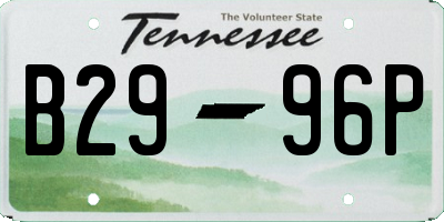 TN license plate B2996P
