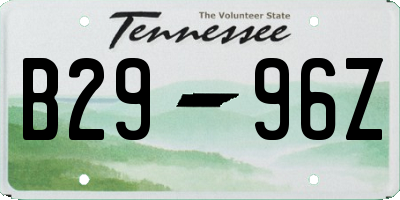 TN license plate B2996Z