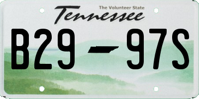 TN license plate B2997S