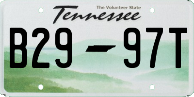 TN license plate B2997T
