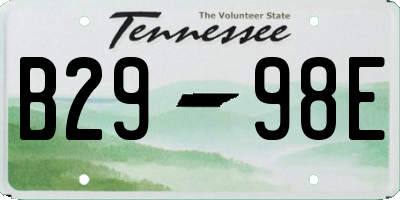TN license plate B2998E