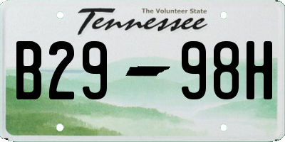 TN license plate B2998H