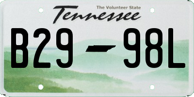 TN license plate B2998L