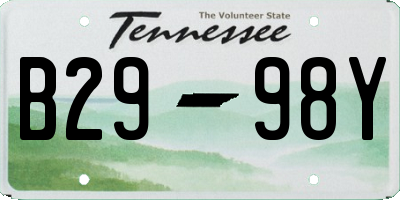 TN license plate B2998Y