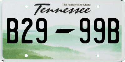 TN license plate B2999B
